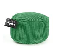 Lumaland Pouf en velours côtelé - Pouf de jeu compact 50 l : tabouret confortable, table pratique et repose-pieds intérieur élégant - Diamètre 25 x 45 cm - Vert foncé