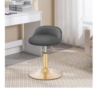 Tabouret Maquillage - WOLTU Tabouret bar Pivotant Velours - Hauteur Réglable - Gris foncé+Or