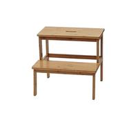 Tabouret marche-pied HWC-B87 bambou 43x47x38cm