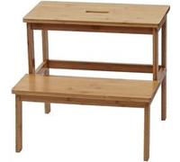 Tabouret Marche-Pied Hwc-B87, Banquette, Marchepied, Tabouret En Bois, Bambou 43x47x38cm Multicolore