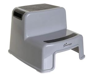 Tabouret marchepied - DREAMBABY - 2 Up - Antidérapant et texturé - Jusqu'à 80 kg pour les petits et les adultes - Gris et Noir