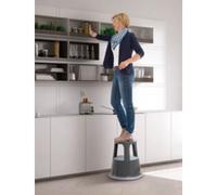 Tabouret marchepied, en métal, RAL 7012, gris