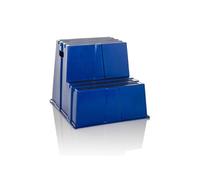 HJH Office Tabouret marchepied TIO-E2 antidérapant 2 marches 51×57×65 cm Bleu