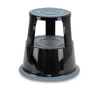 Tabouret marchepied roulant métal 2 marches antidérapantes, roulettes autobloquantes, charge 150 kg - TÜV/GS