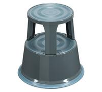 Tabouret marchepied roulant métal 2 marches - gris