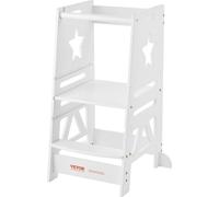 Tabouret marchepied Tower pour jeunes enfants, enfants, hauteur réglable sur 3 niveaux, 350 livres, blanc