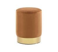 Tabouret Marron et doré Velours