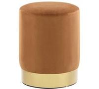 vidaXL Tabouret Marron et doré Velours 28 x 36 cm 249838