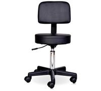 HOMCOM Tabouret Massage a roulettes reglable en Hauteur pivotant avec Dossier Ergonomique Noir