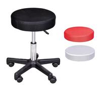 HOMCOM Tabouret de Massage Pivotant à Roulettes Réglable avec Housses Colorées | Aosom France