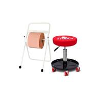 Tabouret Mécanicien BM TOOLS BMT-STOOL siège pivotant Hauteur réglable, roulettes / Supports OUTILS avec Dévidoir de papier