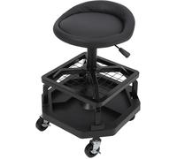 Tabouret mécanicien hauteur réglable roulettes 360° plateau rangement outils charge 150 kg garage atelier robuste