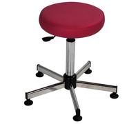 Tabouret médical réglable - Assise épaisse - Chromé - sur patins