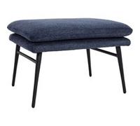 Mendler Tabouret HWC-L62, Tabouret Repose-Pieds Ottomane Tabouret rembourré, 38x56x40cm Tissu/Textile - Bleu