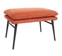 Mendler Tabouret HWC-L62 pouf ottomane rembourré 38x56x40 cm tissu terrecuite-brun