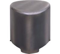 Tabouret MENDLER HWC-L74, pouf en bois Tabouret industriel aspect métal brossé Gris G