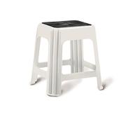 Tabouret Mod.novanta C / Tapis CM.42X34X42H Tourelle Plastique Blanc 7595/M