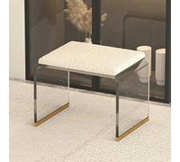 Tabouret moderne en acrylique transparent avec coussin, repose-pieds ottoman pour changer de chaussures et maquillage, meuble de salon polyvalent