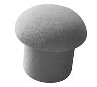 Tabouret moderne en bois de pin rond élastique pour décoration de la maison, tabouret ottoman en forme de champignon doux et confortable pour canapé gris