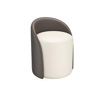 Tabouret moderne en bouclette avec assise ronde et repose-pieds capitonné pour salon, chambre à coucher, dressing