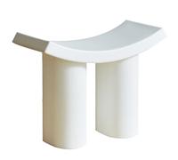 Tabouret Moderne en Plastique, siège Selle Mignon, Pouf d'appoint, Repose-Pieds, Banc marchepied et Pouf de Coiffeuse pour Chambre et Salon, imperméable pour intérieur/extérieur (Blanc 57 x