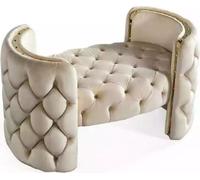 Tabouret moderne Pied rembourré Meuble Salon Blanc Design Ottomane Nouveau