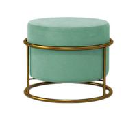 Tabouret moderne vert menthe rond doux capitonné ottoman pouf pour salon, chambre à coucher, bureau, repose-pieds élégant et tabouret à langer