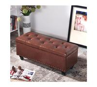 Tabouret Multifonctionnel Long pour Changer de Chaussures, Couleur Unie, Banc d'entrée rectangulaire, Repose-Pieds Durable pour la Maison (Bruin 150 cm)