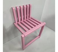 Tabouret mural pliable en bois massif - Banc à langer invisible - Design ultra fin - Économie d'espace - Pour salle de bain et couloir - Capacité de 300 kg (rose)