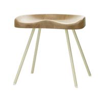 Tabouret N° 307 ecru powder-coated steel frame
