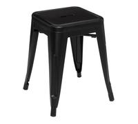 Atmosphera – Tabouret industriel NIKO – Noir H 46 cm, acier, empilable
