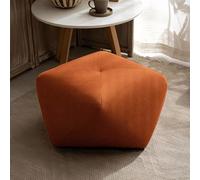 Tabouret Octogonal en Bois Massif,Repose-Pieds,Minimaliste Et Confortable,Mousse Haute Résilience,Patins Antidérapants,pour Une Utilisation dans Le Salon À La Maison(Velvet-Orange,S)