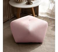 Tabouret Octogonal en Bois Massif,Repose-Pieds,Minimaliste Et Confortable,Mousse Haute Résilience,Patins Antidérapants,pour Une Utilisation dans Le Salon À La Maison(Velvet-Pink,S)