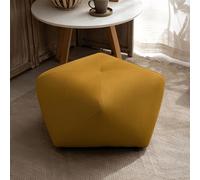 Tabouret Octogonal en Bois Massif,Repose-Pieds,Minimaliste Et Confortable,Mousse Haute Résilience,Patins Antidérapants,pour Une Utilisation dans Le Salon À La Maison(Velvet-Yellow,S)
