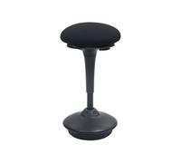 Tabouret de bureau debout - HOMCOM - réglable en hauteur 70-90 cm - siège bascule à 360° - large socle - coussin rembourré - noir