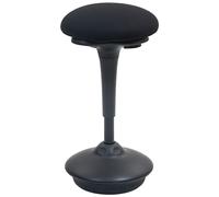 Tabouret de bureau debout - HOMCOM - réglable en hauteur 70-90 cm - siège bascule à 360° - large socle - coussin rembourré - noir