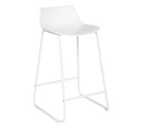 Atmosphera - Tabouret de Bar Otac Blanc - Assise 66 cm - Pieds en Métal, avec Repose-Pieds - pour Cuisine, Îlot Central, Chaise Haute