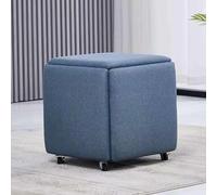 Tabouret ottoman 5 en 1 empilable en cuir synthétique avec roulettes pivotantes, repose-pieds mobile pour salon, salle à manger, velours 3,35,6 x 35,6 x 38,1 cm
