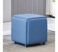 Tabouret ottoman empilable 5 en 1 avec roulettes pivotantes, fauteuil mobile, siège de coiffeuse pour salon, chambre à coucher, 45,7 x 45,7 x 48,3 cm, siège cube en cuir synthétique