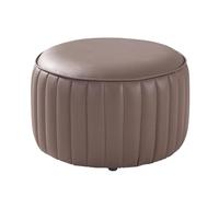 Tabouret ottoman en bois - 32 x 32 x 21 cm - Repose-pieds rembourré - Pouf rond bas pour chambre à coucher, salon, couloir - Changement de chaussures - Décoration d'intérieur élégante