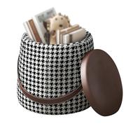 Tabouret ottoman en cuir avec rangement - Pouf de salon - Repose-pieds - Petit banc de chambre à coucher - Couvercle amovible - D 42 x 32 x 42 cm - Élégant et fonctionnel