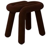 Tabouret ottoman en velours avec support en acier au carbone - Repose-pieds élégant et chaise de maquillage pour chambre à coucher et salon, design de type B