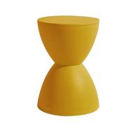 Tabouret ottoman jaune pour changer de chaussures, petit banc rond en plastique, meuble d'appoint simple pour salon et chambre à coucher, décoration d'intérieur polyvalente et élégante.