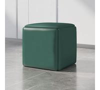 Tabouret ottoman moderne en cuir avec roulettes pivotantes - Siège cube 5 en 1 pour salon ou chambre à coucher (vert foncé, grand)