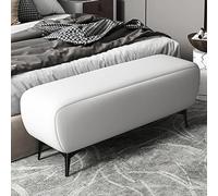Tabouret ottoman rectangulaire multifonction moderne en similicuir de qualité supérieure avec siège rembourré, parfait comme banc de lit, repose-pieds ou rangement de chaussures pour le salon et la