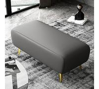 Tabouret ottoman rectangulaire multifonction moderne en similicuir de qualité supérieure avec siège rembourré, parfait comme banc de lit, repose-pieds ou rangement de chaussures pour le salon et la