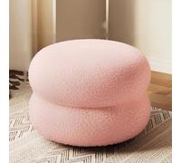 Tabouret ottoman rembourré rond repose-pieds pour salon, chambre à coucher ou salle de maquillage - Solution d'assise élégante et polyvalente