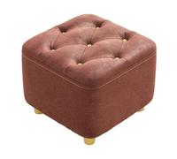 Tabouret ottoman rembourré rouge pour maison, entrée, salon, canapé 28 x 28 x 26 cm, rembourrage en mousse souple, solution d'assise élégante pour chaussures