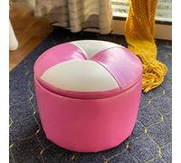 Tabouret ottoman rond avec rangement à chaussures - Meuble élégant en cuir pour salon et chambre à coucher, design compact pour un confort peu encombrant et une utilisation polyvalente