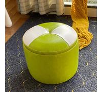 Tabouret ottoman rond avec rangement à chaussures - Meuble élégant en cuir pour salon et chambre à coucher, design compact pour un confort peu encombrant et une utilisation polyvalente